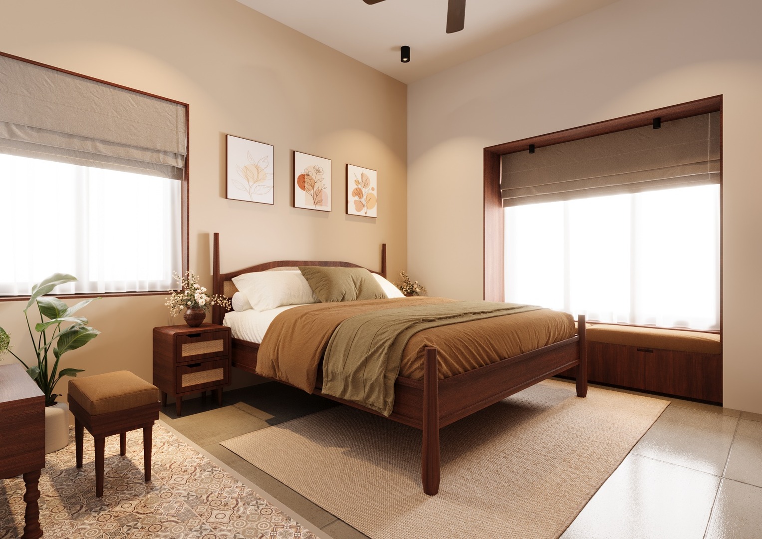 Residential villa bedroom detail — Matrix Infrastructures