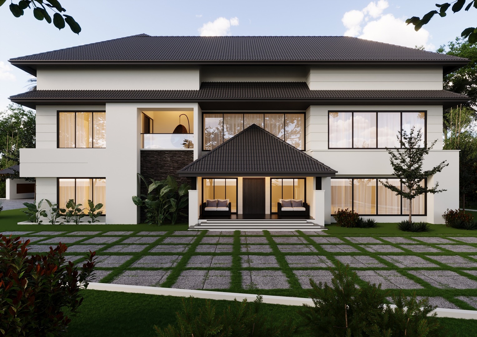 Traditional villa — residential building project in Kerala by Matrix Infrastructures